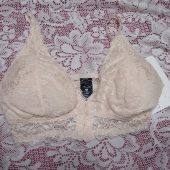 Rene Rofe Other - Rene Rofe Easy Comfort Front Hook Lace Bralette Blush Pink Size L